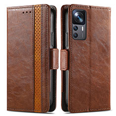 Funda de Cuero Cartera con Soporte Carcasa S02D para Xiaomi Mi 12T Pro 5G Marron