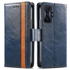 Funda de Cuero Cartera con Soporte Carcasa S02D para Xiaomi Poco F4 GT 5G Azul