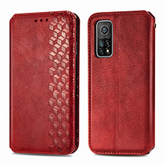 Funda de Cuero Cartera con Soporte Carcasa S02D para Xiaomi Redmi K30S 5G Rojo