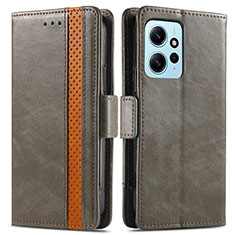 Funda de Cuero Cartera con Soporte Carcasa S02D para Xiaomi Redmi Note 12 4G Gris