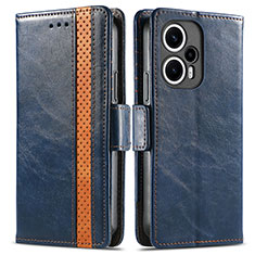 Funda de Cuero Cartera con Soporte Carcasa S02D para Xiaomi Redmi Note 12 Turbo 5G Azul