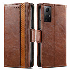 Funda de Cuero Cartera con Soporte Carcasa S02D para Xiaomi Redmi Note 12S Marron