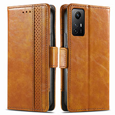 Funda de Cuero Cartera con Soporte Carcasa S02D para Xiaomi Redmi Note 12S Marron Claro