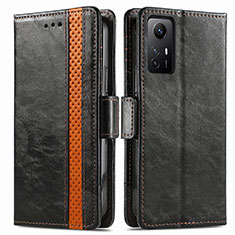 Funda de Cuero Cartera con Soporte Carcasa S02D para Xiaomi Redmi Note 12S Negro