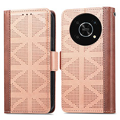 Funda de Cuero Cartera con Soporte Carcasa S03D para Huawei Enjoy 50 Pro Marron Claro