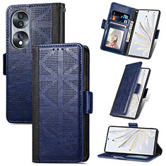 Funda de Cuero Cartera con Soporte Carcasa S03D para Huawei Honor 70 5G Azul