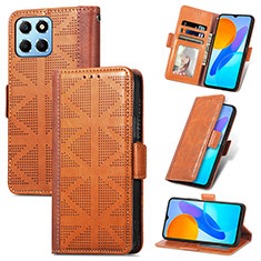 Funda de Cuero Cartera con Soporte Carcasa S03D para Huawei Honor X6 5G Marron