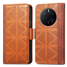 Funda de Cuero Cartera con Soporte Carcasa S03D para Huawei Mate 50 Pro Marron