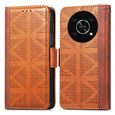 Funda de Cuero Cartera con Soporte Carcasa S03D para Huawei Nova Y90 Marron