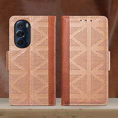 Funda de Cuero Cartera con Soporte Carcasa S03D para Motorola Moto Edge 30 Pro 5G Marron Claro