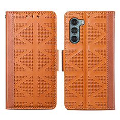 Funda de Cuero Cartera con Soporte Carcasa S03D para Motorola Moto Edge S30 5G Marron