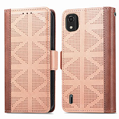 Funda de Cuero Cartera con Soporte Carcasa S03D para Nokia C2 2nd Edition Marron Claro