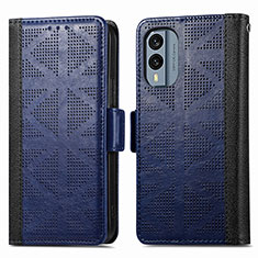 Funda de Cuero Cartera con Soporte Carcasa S03D para Nokia X30 5G Azul