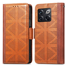 Funda de Cuero Cartera con Soporte Carcasa S03D para OnePlus 10T 5G Marron