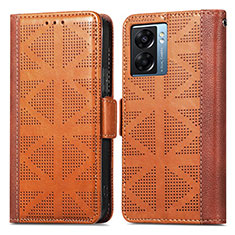 Funda de Cuero Cartera con Soporte Carcasa S03D para OnePlus Nord N300 5G Marron