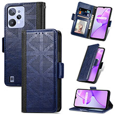 Funda de Cuero Cartera con Soporte Carcasa S03D para Realme C31 Azul