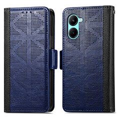 Funda de Cuero Cartera con Soporte Carcasa S03D para Realme C33 Azul