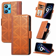 Funda de Cuero Cartera con Soporte Carcasa S03D para Realme Narzo 50 Pro 5G Marron