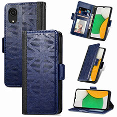 Funda de Cuero Cartera con Soporte Carcasa S03D para Samsung Galaxy A03 Core Azul