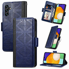 Funda de Cuero Cartera con Soporte Carcasa S03D para Samsung Galaxy A04s Azul