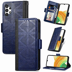 Funda de Cuero Cartera con Soporte Carcasa S03D para Samsung Galaxy A13 4G Azul