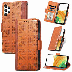 Funda de Cuero Cartera con Soporte Carcasa S03D para Samsung Galaxy A13 4G Marron