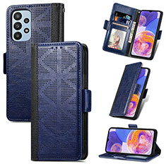 Funda de Cuero Cartera con Soporte Carcasa S03D para Samsung Galaxy A23 4G Azul