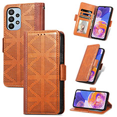 Funda de Cuero Cartera con Soporte Carcasa S03D para Samsung Galaxy A23 4G Marron