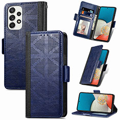 Funda de Cuero Cartera con Soporte Carcasa S03D para Samsung Galaxy A73 5G Azul