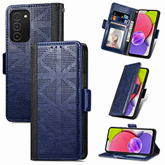 Funda de Cuero Cartera con Soporte Carcasa S03D para Samsung Galaxy F02S SM-E025F Azul