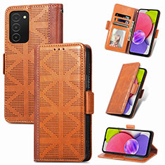 Funda de Cuero Cartera con Soporte Carcasa S03D para Samsung Galaxy F02S SM-E025F Marron