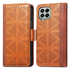 Funda de Cuero Cartera con Soporte Carcasa S03D para Samsung Galaxy M33 5G Marron