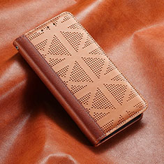 Funda de Cuero Cartera con Soporte Carcasa S03D para Samsung Galaxy S21 Plus 5G Marron Claro