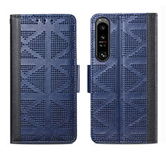 Funda de Cuero Cartera con Soporte Carcasa S03D para Sony Xperia 1 IV Azul