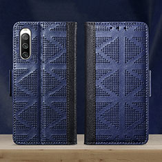 Funda de Cuero Cartera con Soporte Carcasa S03D para Sony Xperia 10 IV Azul