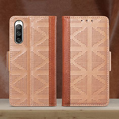 Funda de Cuero Cartera con Soporte Carcasa S03D para Sony Xperia 10 IV SO-52C Marron Claro