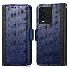 Funda de Cuero Cartera con Soporte Carcasa S03D para Vivo iQOO 9T 5G Azul