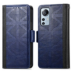 Funda de Cuero Cartera con Soporte Carcasa S03D para Xiaomi Mi 12S 5G Azul