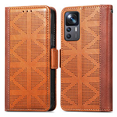 Funda de Cuero Cartera con Soporte Carcasa S03D para Xiaomi Mi 12T 5G Marron