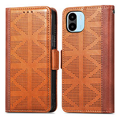 Funda de Cuero Cartera con Soporte Carcasa S03D para Xiaomi Poco C50 Marron