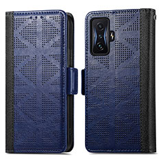 Funda de Cuero Cartera con Soporte Carcasa S03D para Xiaomi Redmi K50 Gaming 5G Azul