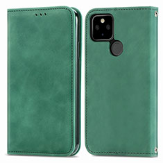 Funda de Cuero Cartera con Soporte Carcasa S04D para Google Pixel 5a 5G Verde