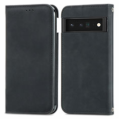 Funda de Cuero Cartera con Soporte Carcasa S04D para Google Pixel 6 5G Negro