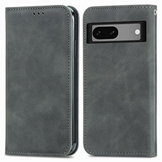 Funda de Cuero Cartera con Soporte Carcasa S04D para Google Pixel 7 5G Gris