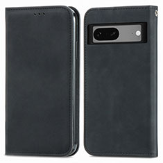 Funda de Cuero Cartera con Soporte Carcasa S04D para Google Pixel 7 5G Negro