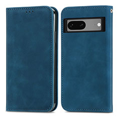 Funda de Cuero Cartera con Soporte Carcasa S04D para Google Pixel 7a 5G Azul