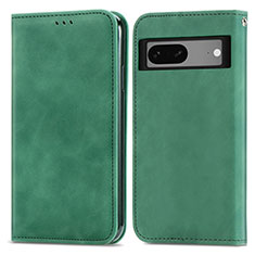 Funda de Cuero Cartera con Soporte Carcasa S04D para Google Pixel 7a 5G Verde