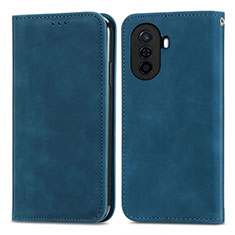 Funda de Cuero Cartera con Soporte Carcasa S04D para Huawei Enjoy 50 Azul