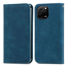 Funda de Cuero Cartera con Soporte Carcasa S04D para Huawei Enjoy 50z Azul