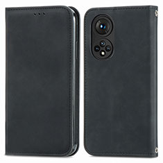 Funda de Cuero Cartera con Soporte Carcasa S04D para Huawei Honor 50 Pro 5G Negro